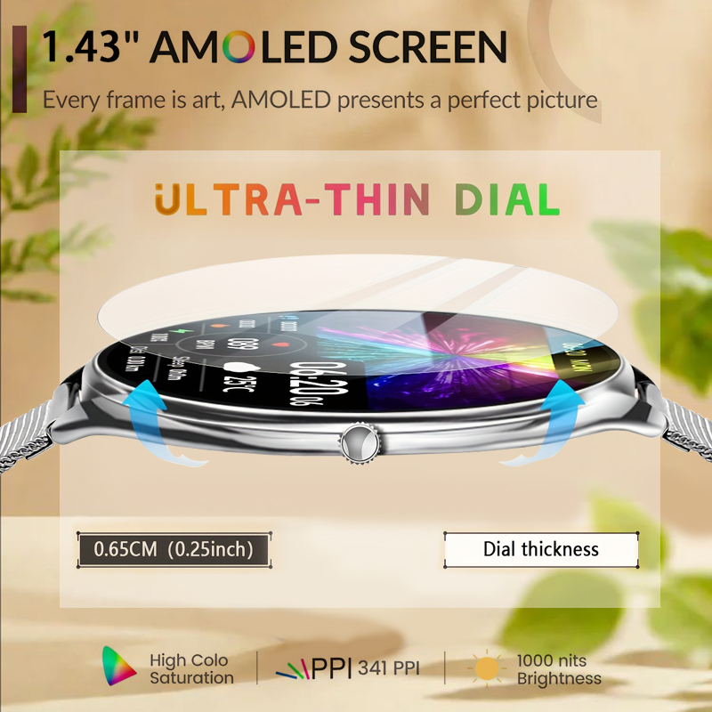 Watches Ladies Smartwatch - 2026 여성용 초슬림 스마트워치 1.43인치 AMOLED