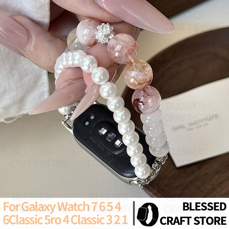 삼성 갤럭시 워치 7654 FE용 천연 크리스탈 진주  - Smartwatch Vintage Watches For Women 리뷰 및 가격