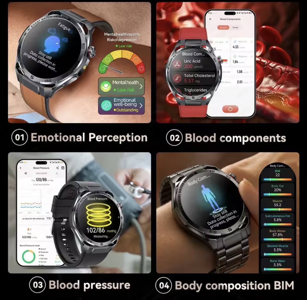 ECG 고급형 건강 스마트워치 남성용 신체 분석 혈압  - Watches Ladies Smartwatch 리뷰 및 가격