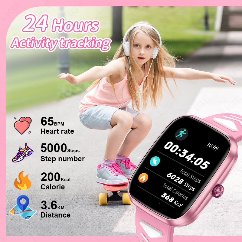 LIGE 신형 1.75인치 블루투스 통화 방수 스마트워 - Smartwatch Digital Watches For Kid Girl 리뷰 및 가격