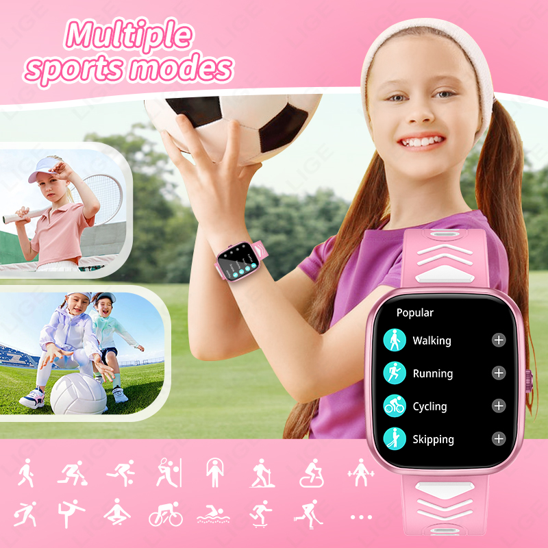 LIGE 신형 1.75인치 블루투스 통화 방수 스마트워 - Smartwatch Digital Watches For Kid Girl 리뷰 및 가격