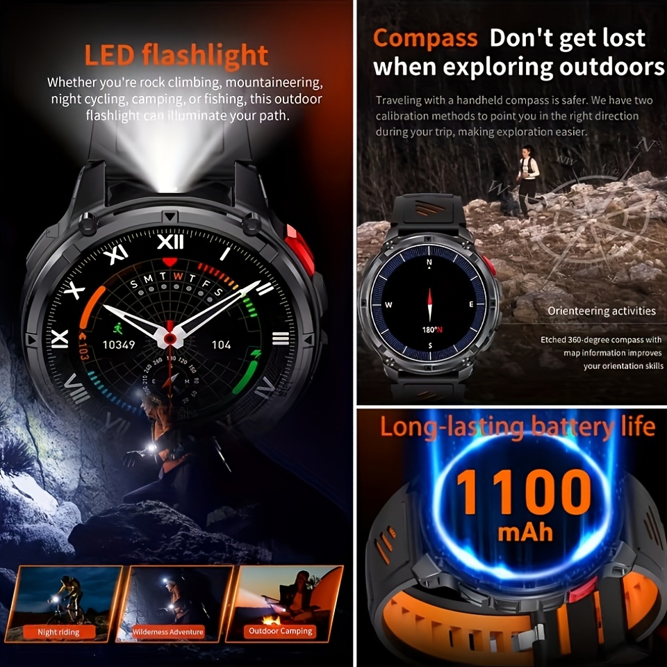 새로운 T-REX3 울트라 1100mAh 배터리 스마트 - Altimeter Compass Watch 리뷰 및 가격
