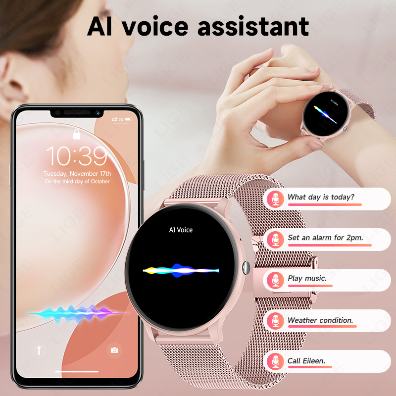 LIGE 방수 여성 스마트워치 심박수 혈압 모니터링 남 - Smartwatch Watches Price 리뷰 및 가격